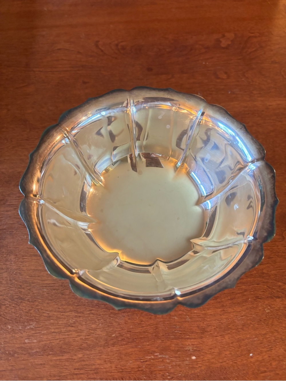 vintage Poole Silver Company silver-plated fluted bowl